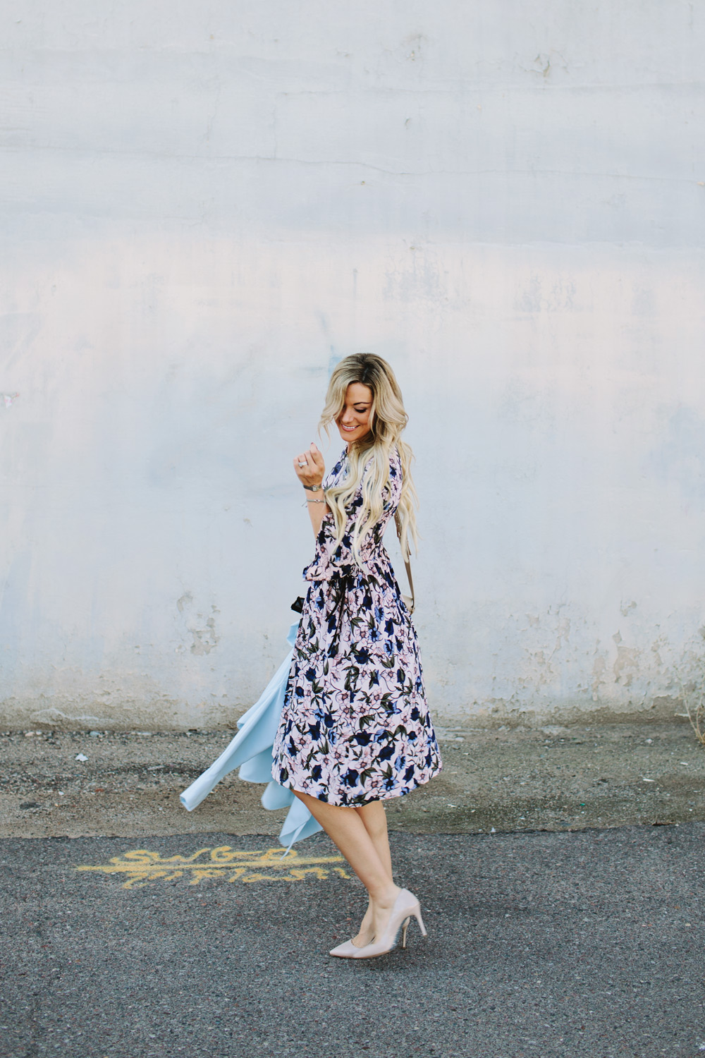 dash of darling, arizona fashion blog, pink floral midi dress