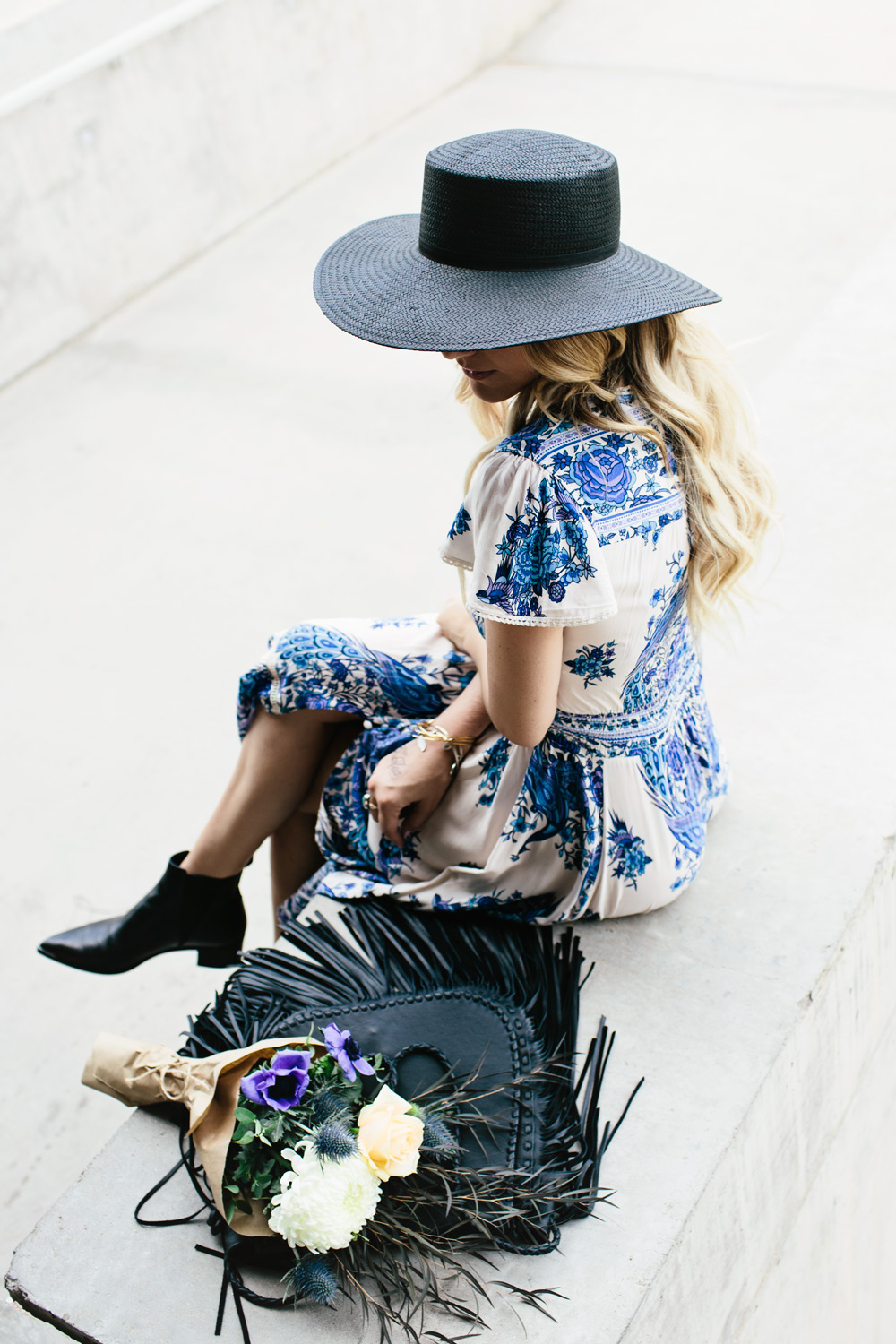 acne studios boots straw hat spring outfit