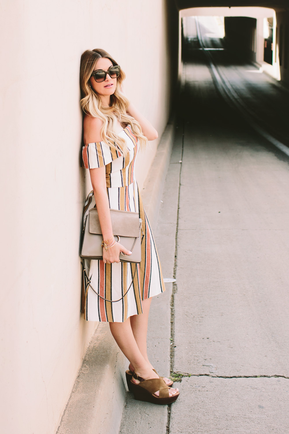 caitlin lindquist dash of darling stripe dress spring outfit