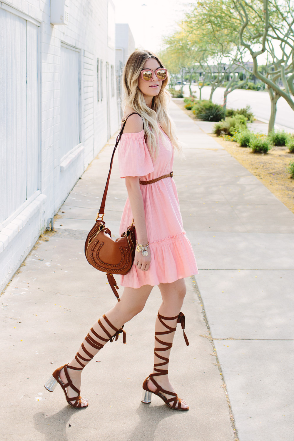 cotton off shoulder dress rebecca taylor spring outfit fashion blog