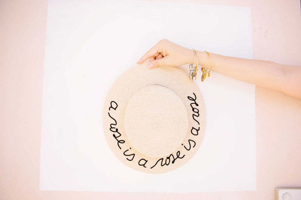 Dash of Darling wears alex and ani charm bangles from nordstrom with an Eugenia Kim straw boater hat for summer.