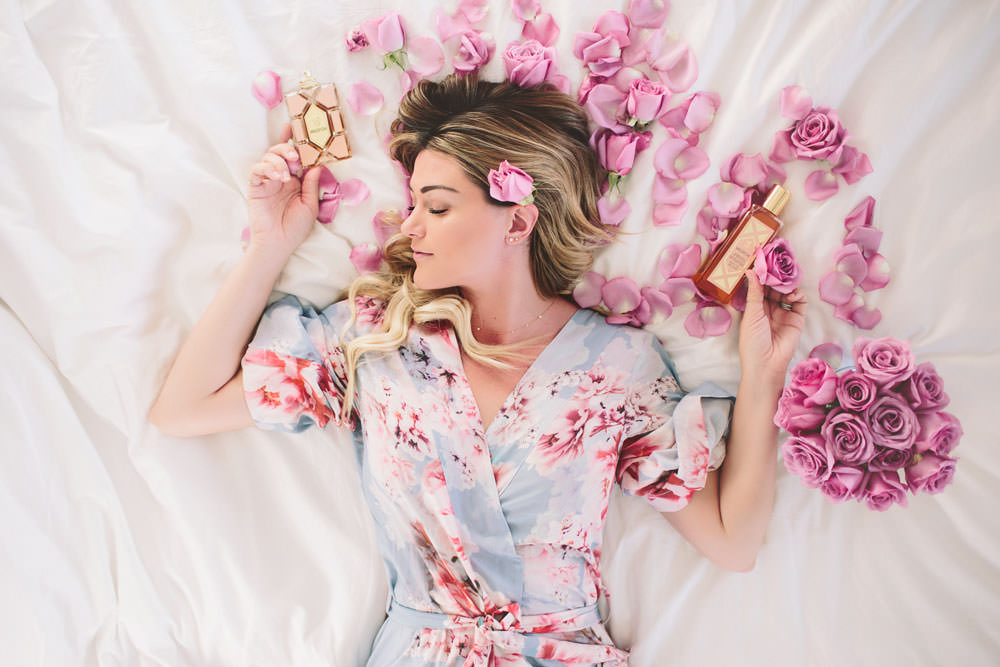 Dash of Darling lays in a bed of roses with Wildfox and their new feminine scented perfume.