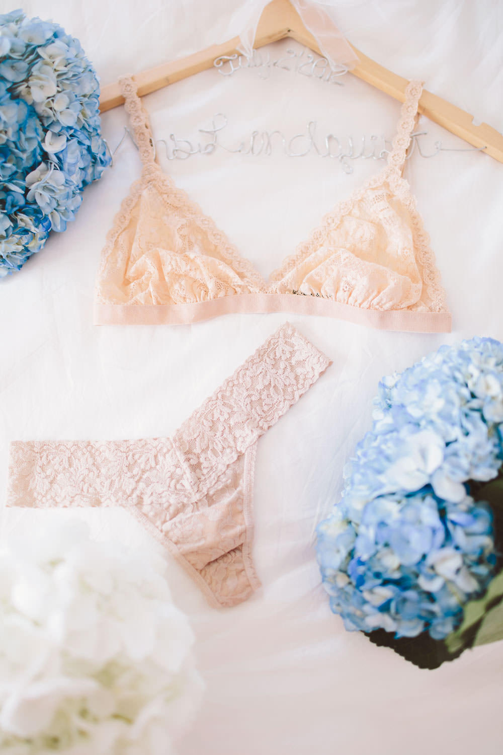 Cosabella nude bralette and Hanky Panky lace panties