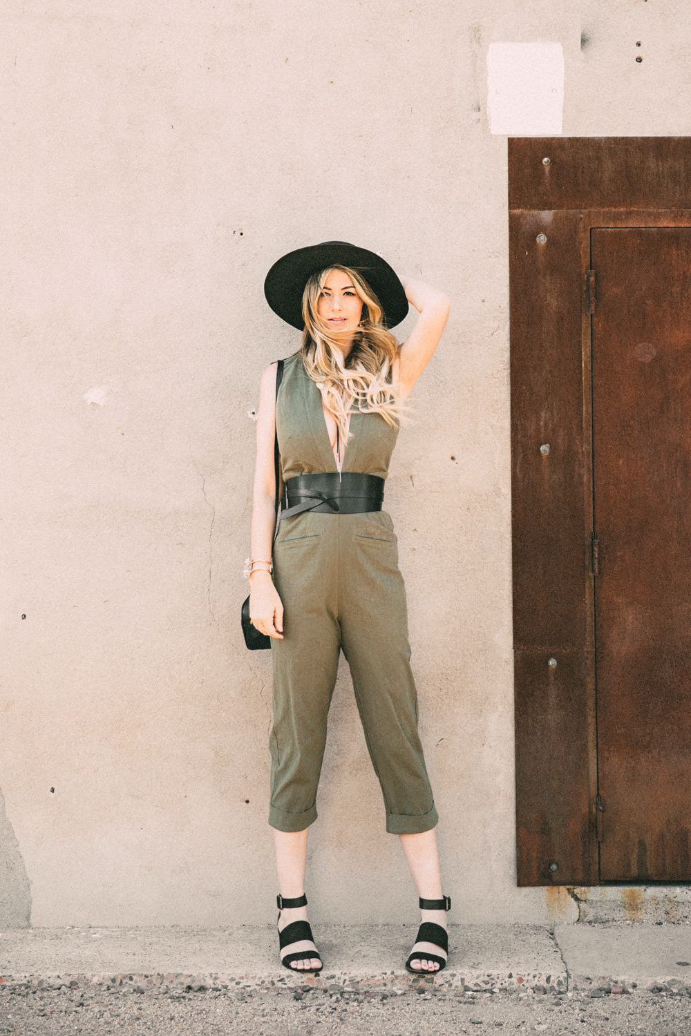 Caitlin Lindquist of Dash of Darling shares a guide to Tempe with ASU Sun Devils App while wearing a Someday's Lovin jumpsuit from Vida Moulin.