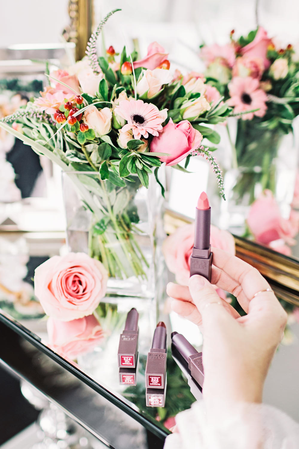 Dash of Darling shares four lipstick shades for spring with Burt's Bees