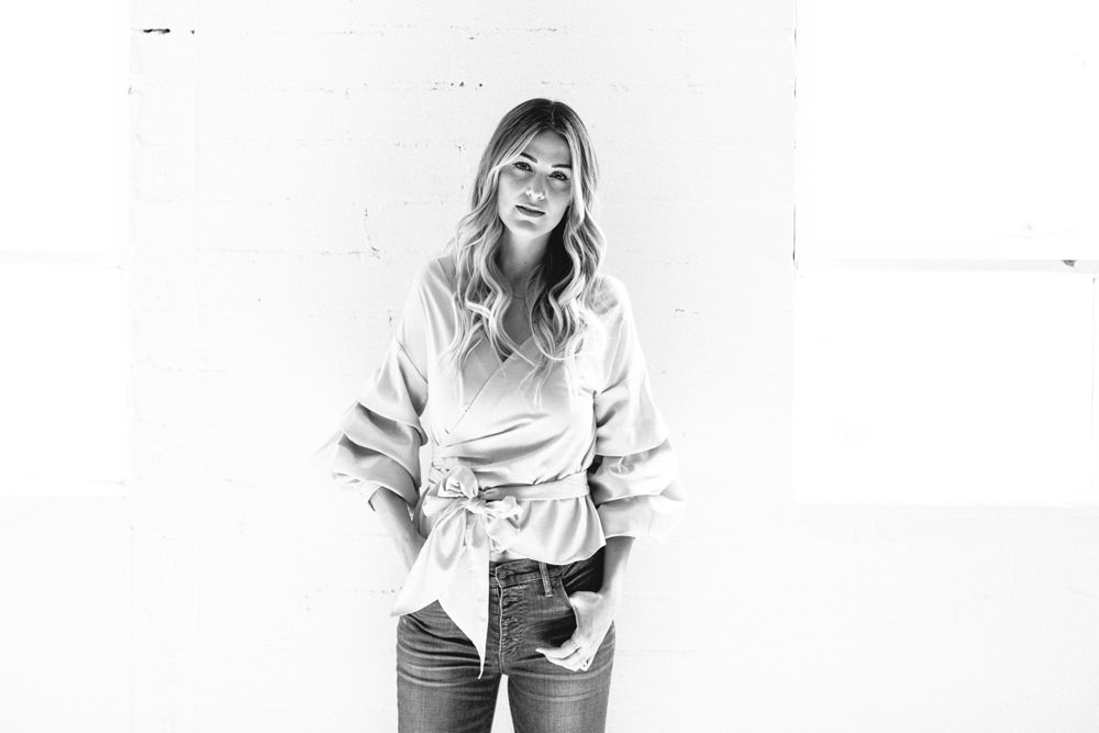 Caitlin Lindquist of Dash of Darling wears a One by Stylekeppers gingham wrap top with Madewell high rise denim in a personal blog post about being free.