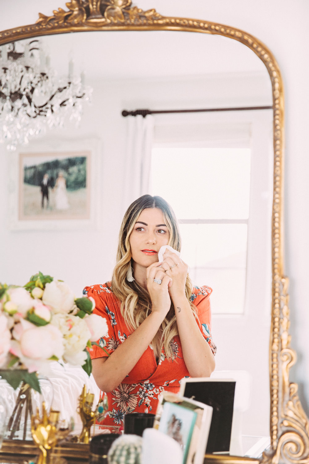 Dash of Darling shares four nighttime essentials that she keeps by her bedside on her nightstand, including Olay Daily Facials cleansing cloths.